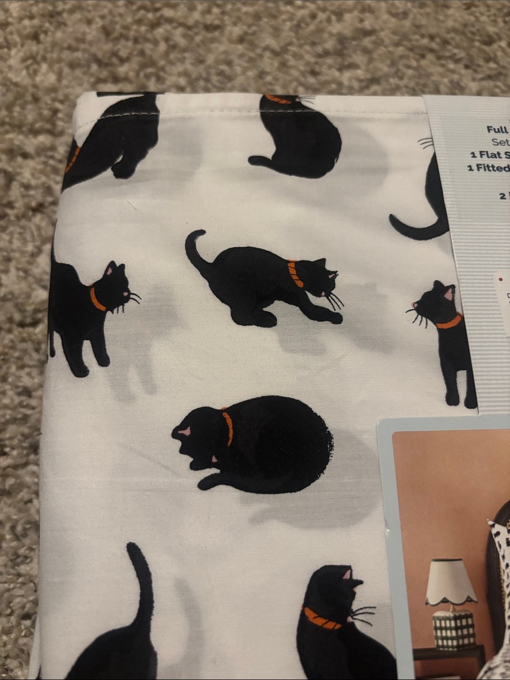 NWT Cath Kidston Black Cat Halloween Full Sheet Set - Picture 3 of 5
